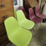 6 retro stacking chairs.