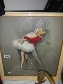 A framed and glazed ballet print.