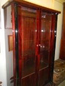 A top quality mahogany 2 door display cabinet.