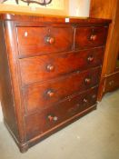 A Victorian mahogany 2 over 3 chest of drawers.