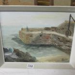 A 1968 pallet knife oil on board of Lamorna Cove, Cornwall, signed J.C. Wooton.