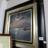 An oil on canvas moonlight lake scene signed Kurtis and inscribed verso Andrew Grant Kurtis M.