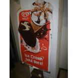 An old tin Wall's ice cream sign.
