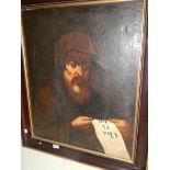 A late 19th century Spanish school oil on canvas portrait of Saint Francis of Paola,