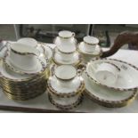 Approximately 55 pieces of Royal Crown Derby Keddleston pattern tea and dinner ware,