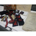 A quantity of WW1 medals and badges, DVR Brook 8911484 and ephemera.