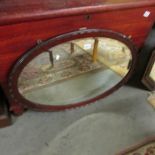 A mahogany framed bevel edged mirror.