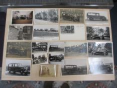 A collection of Postcards and photographs including from Lincoln undertakers and cab proprietors