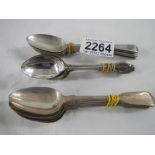 3 sets of 6 silver spoons, 240 grams.