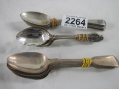 3 sets of 6 silver spoons, 240 grams.