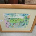 A framed and glazed painting entitled 'Ascot 1935' and signed Roaul Duly.