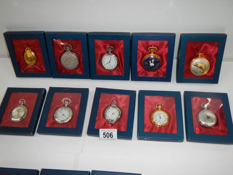 10 boxed contemporary pocket watches (all need batteries)