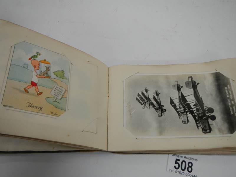 An old autograph book containing aircraft pictures and Kensitas cigarette cards, - Image 11 of 15