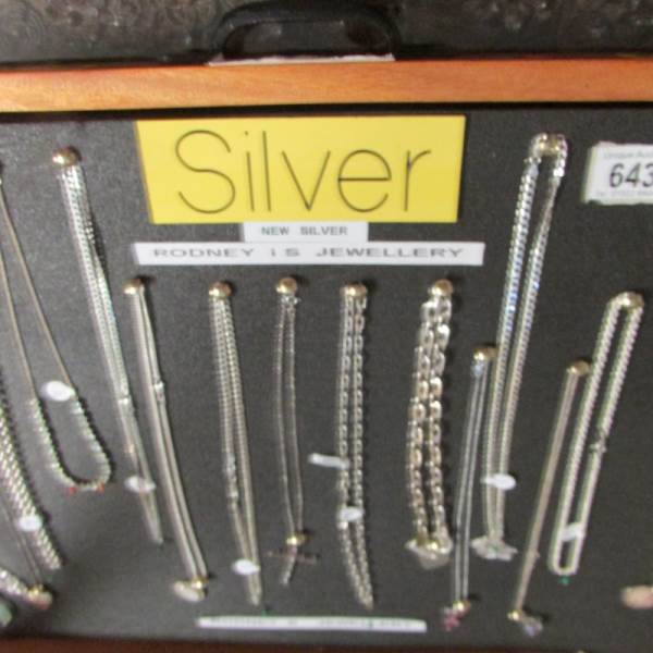 A display case of mainly silver pendants, chains etc., (this lot is buyer collect only). - Image 8 of 10