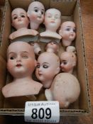 10 Victorian porcelain dolls heads including French and German (see images).