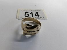 A circa 1920/30's diamond set double headed snake ring in 18ct gold, size S.