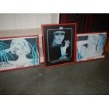 3 framed and glazed pina colado advertising posters.