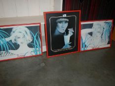 3 framed and glazed pina colado advertising posters.