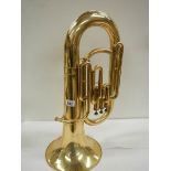 A Lark brass euphonium, No. M4052 complete with mouthpiece, 24" long.