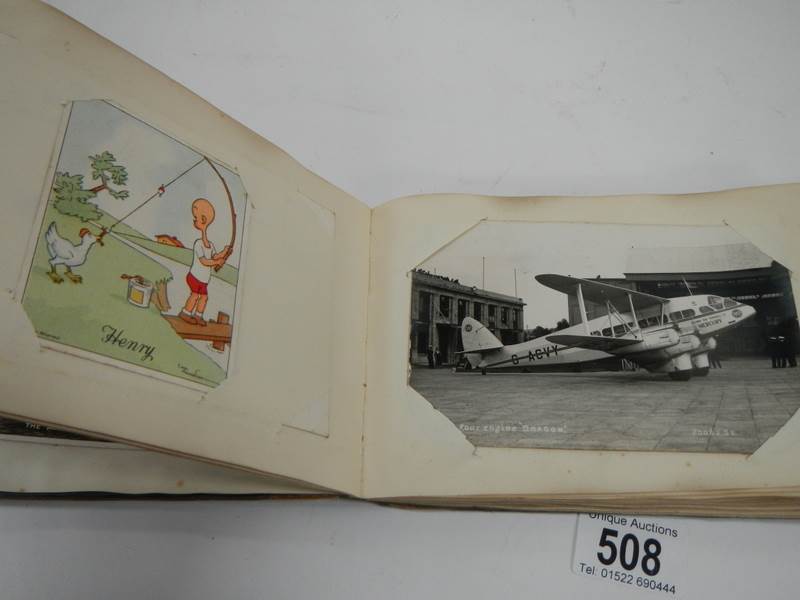 An old autograph book containing aircraft pictures and Kensitas cigarette cards, - Image 14 of 15