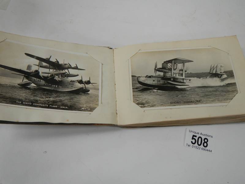 An old autograph book containing aircraft pictures and Kensitas cigarette cards, - Image 2 of 15