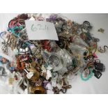 A very large collection of unsorted costume jewellery (crate not included)