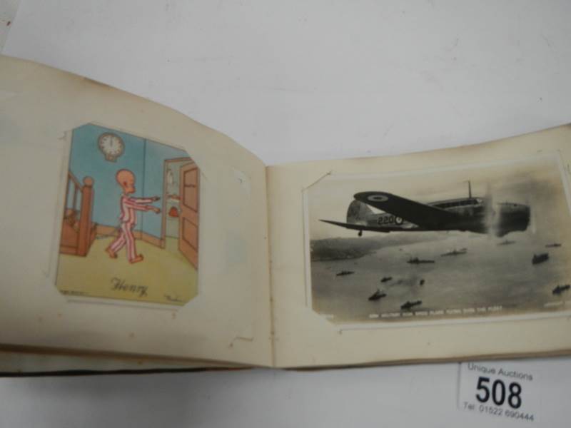 An old autograph book containing aircraft pictures and Kensitas cigarette cards, - Image 4 of 15