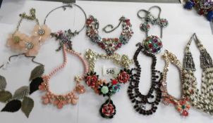 10 various design costume necklaces.