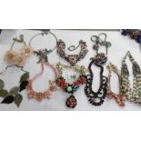 10 various design costume necklaces.