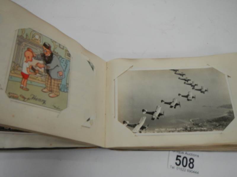 An old autograph book containing aircraft pictures and Kensitas cigarette cards, - Image 13 of 15