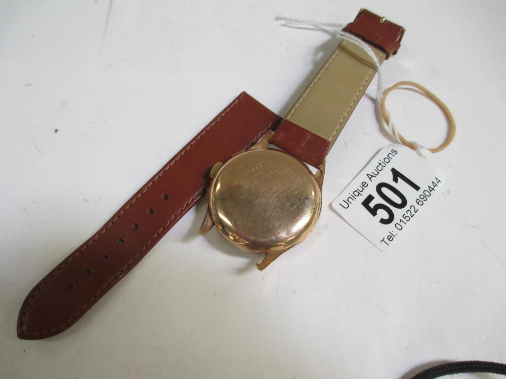 A fine Dogma Prima wrist watch with 18ct gold back and calf strap, in full working order. - Image 11 of 11