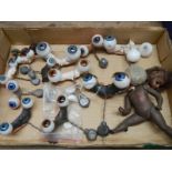 A quantity of Victorian glass dolls eyes.