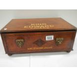A King Edward cigar box with brass handles