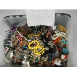 A very large collection of unsorted costume jewellery.