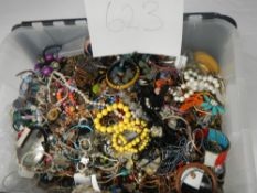 A very large collection of unsorted costume jewellery.