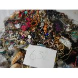 A very large collection of unsorted costume jewellery (crate not included)