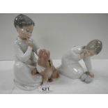 2 Lladro figurines, 7.75" and 5.5" tall.