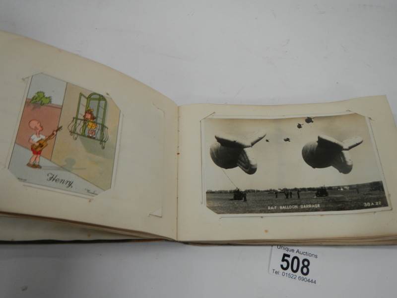 An old autograph book containing aircraft pictures and Kensitas cigarette cards, - Image 9 of 15