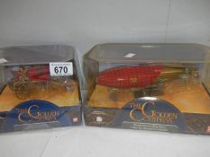 2 boxed Golden Compass models being Magisterium Carriage and Magisterium sky ferry.