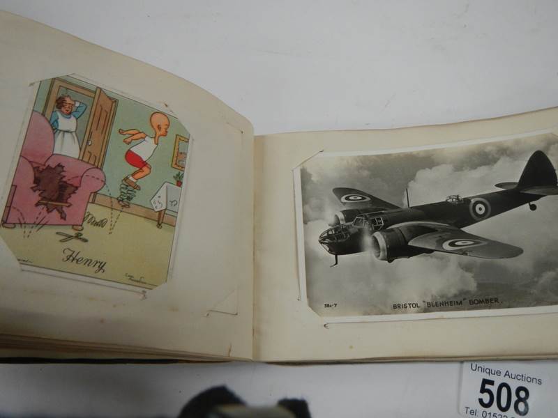 An old autograph book containing aircraft pictures and Kensitas cigarette cards, - Image 3 of 15