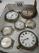 A mixed lot of pocket watches for spare or repair.