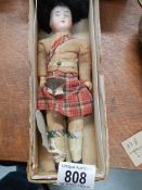 A small early French doll, a/f.