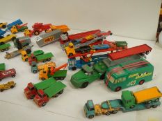 A box of various die cast including Lesney Matchbox.