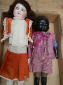 2 vintage dolls, complete but need attention.