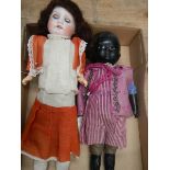 2 vintage dolls, complete but need attention.