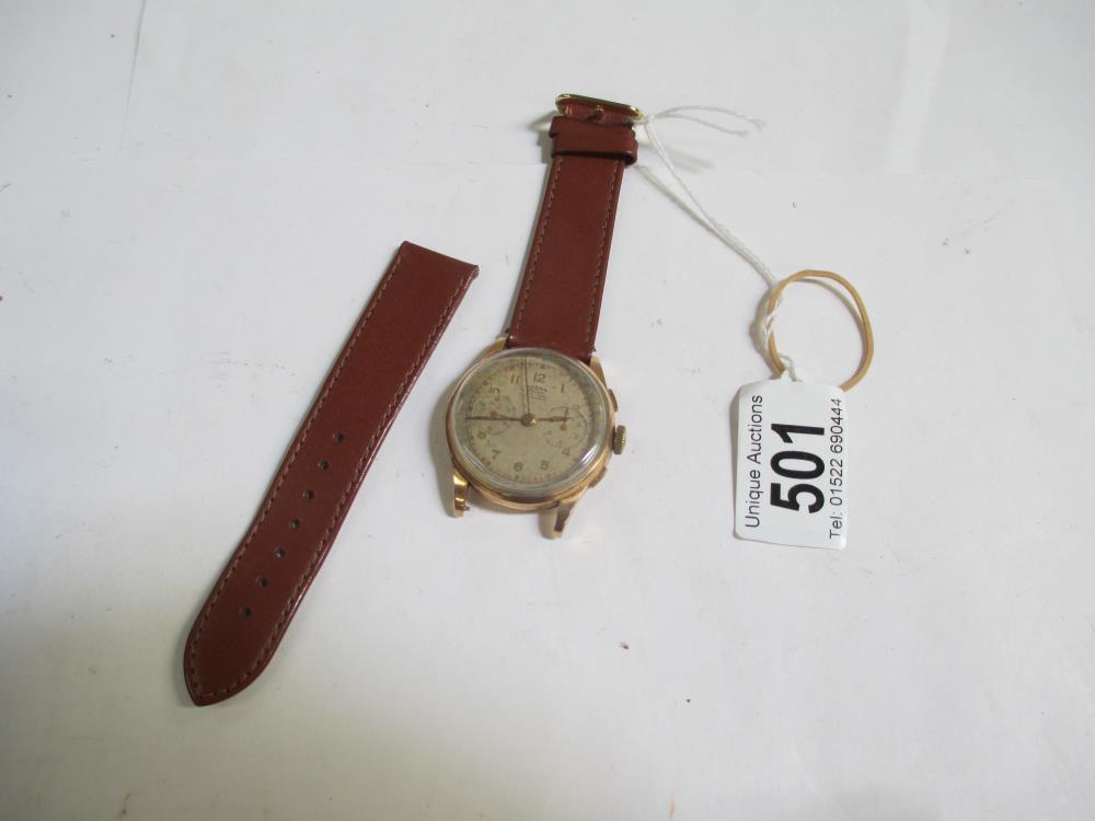 A fine Dogma Prima wrist watch with 18ct gold back and calf strap, in full working order. - Image 8 of 11