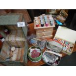 A mixed lot of vintage haberdashery, cottons etc.