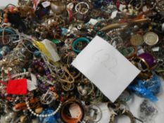 A very large collection of costume jewellery. (crate not included).