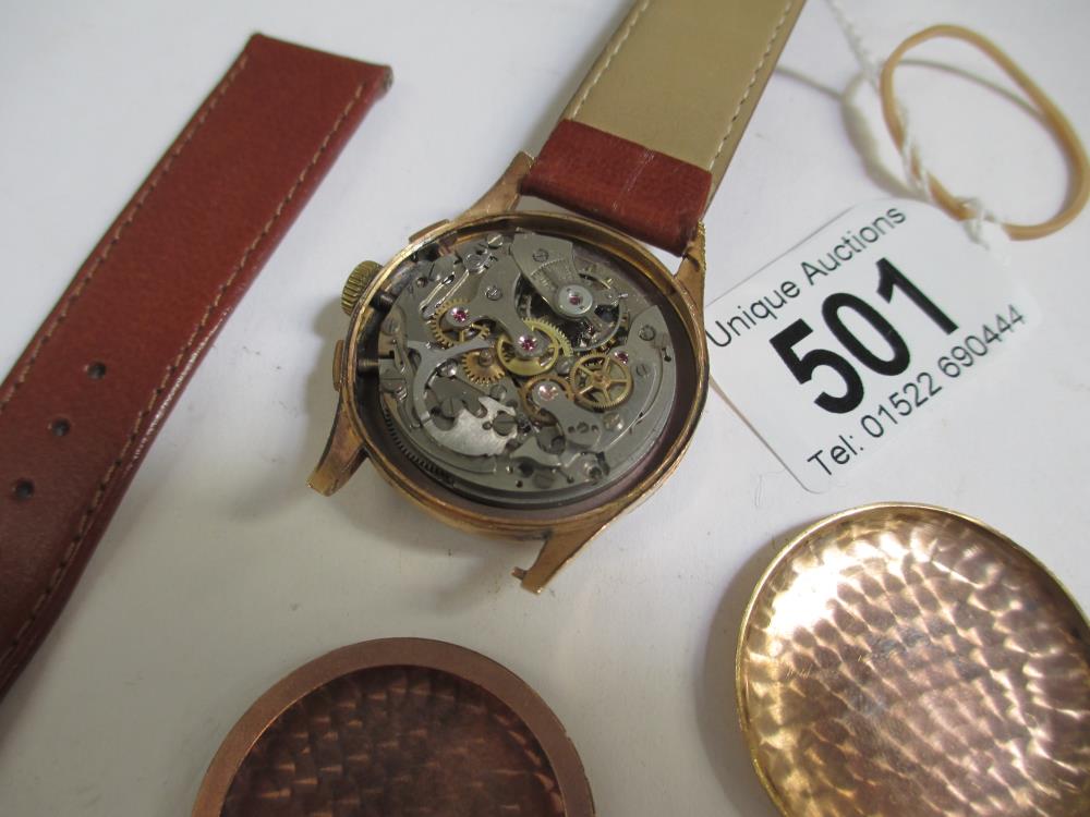 A fine Dogma Prima wrist watch with 18ct gold back and calf strap, in full working order. - Image 6 of 11