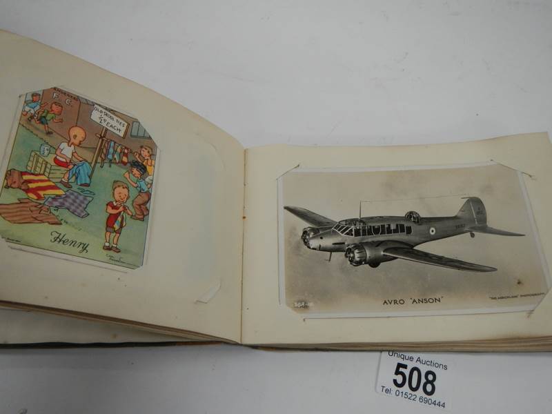 An old autograph book containing aircraft pictures and Kensitas cigarette cards, - Image 10 of 15